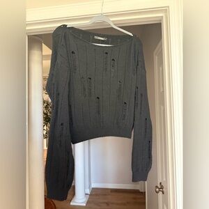 Black Distressed Sweater